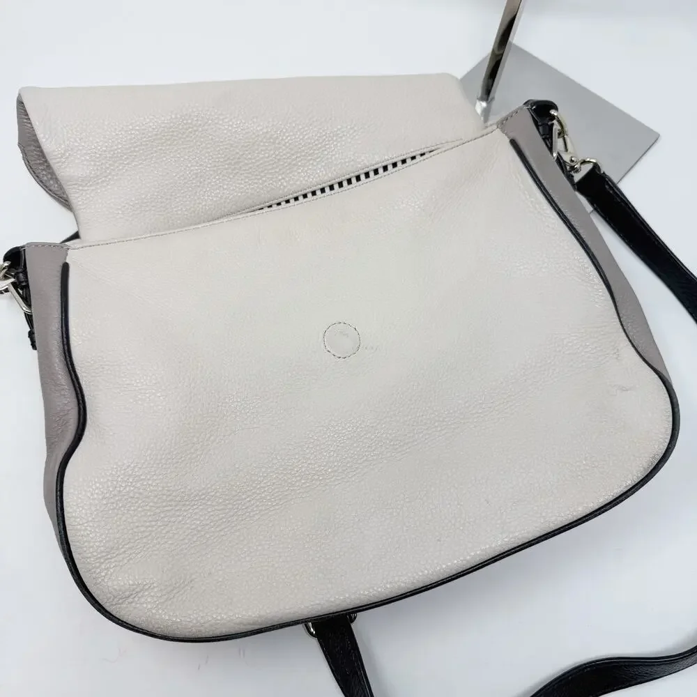 Kate Spade Gray Black Leather Cobble Hill Devin Satchel Bag Purse Crossbody Hobo